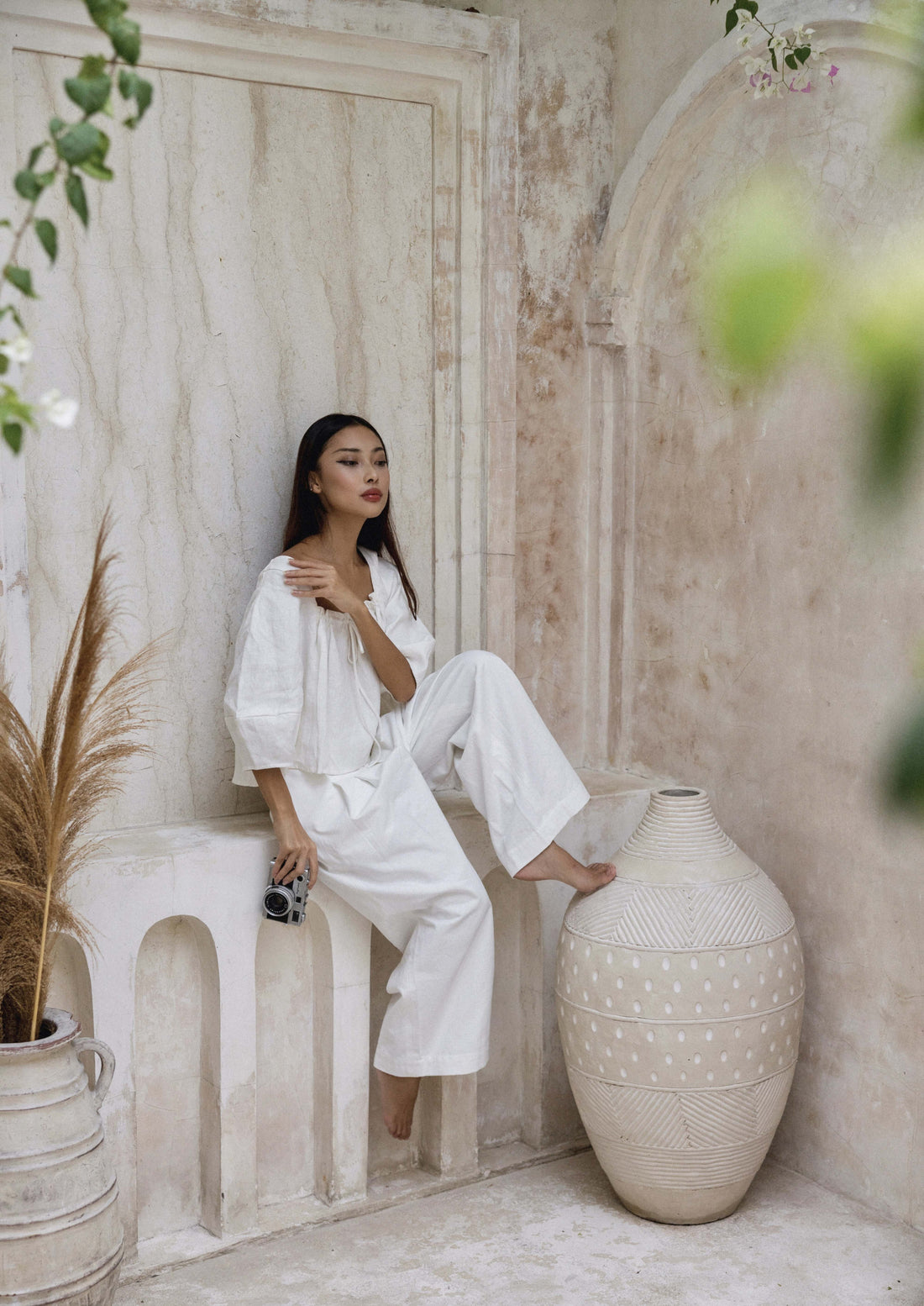 Villa Linen Top | White