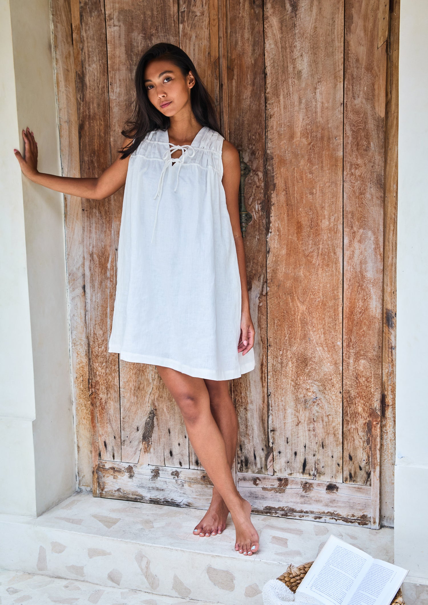 Roam Short Dress | White