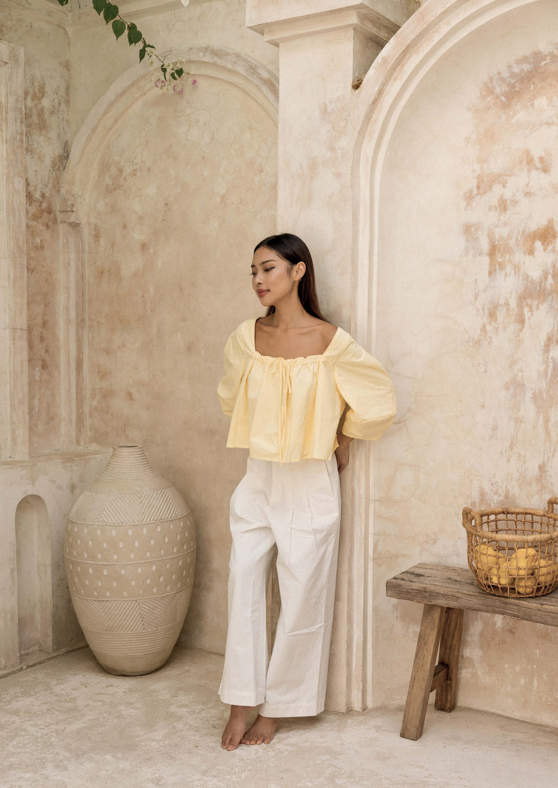 Villa Poplin Top | Yellow